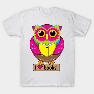 Owl: I Love Books T-Shirt